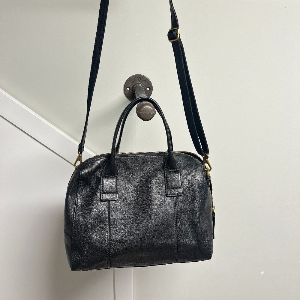 Fossil Leather Satchel - Black - Crossbody / Shoulder Bag